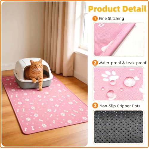 Cat Litter Mat, 2 Pack Large 40" X 29" Litter Trapping Mat - Image 3