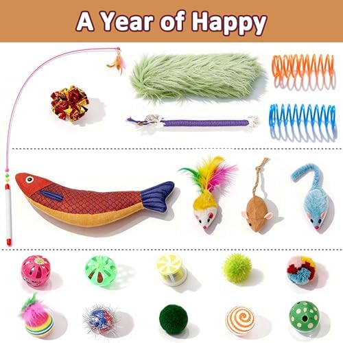 Cat Tunnel Bed with 20 Cat Toys, Kitten Toys - Image 4
