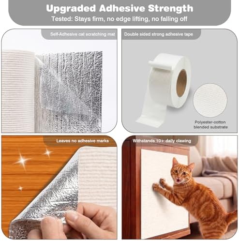 Cat Scratch Furniture Protector: 39.3"x15.8" High Self-Adhesive - Image 3