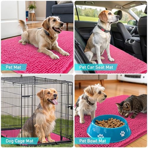 OLANLY Dog Door Mat for Muddy Paws 47x20, Super Absorbent Chenille Mud Mat - Image 7
