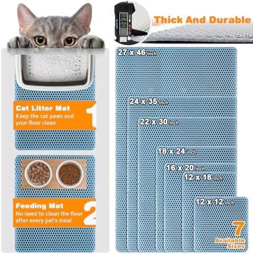 Cat Litter Mat 12"x18", Double Layer EVA litterbox Mat - Image 2
