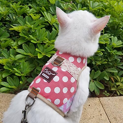 Cat Harness and Leash Set Escape Proof, Polka Dot Pink - Image 6