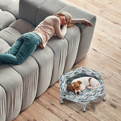 Elevated Dog Bed with Bolster, Raised Cooling Orthopedic Dogs Cot Small - Image 5