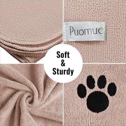 Puomue Microfiber Dog Towels for Drying Dogs, Super Absorbent and Soft Pet - Image 2