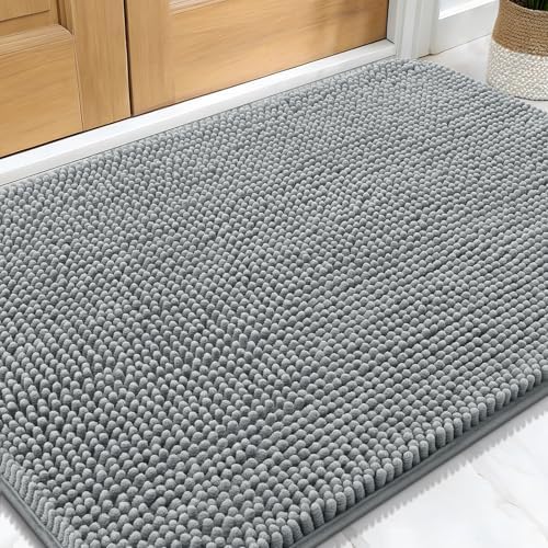 OLANLY Dog Door Mat for Muddy Paws 32x20, Super Absorbent Chenille Mud Mat by OLANLY