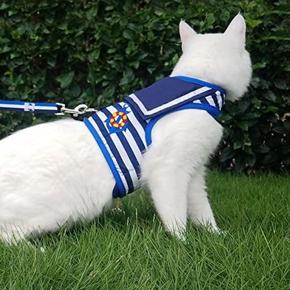 Cat Harness and Leash Set Escape Proof, Sailor Suit Navy - Image 2