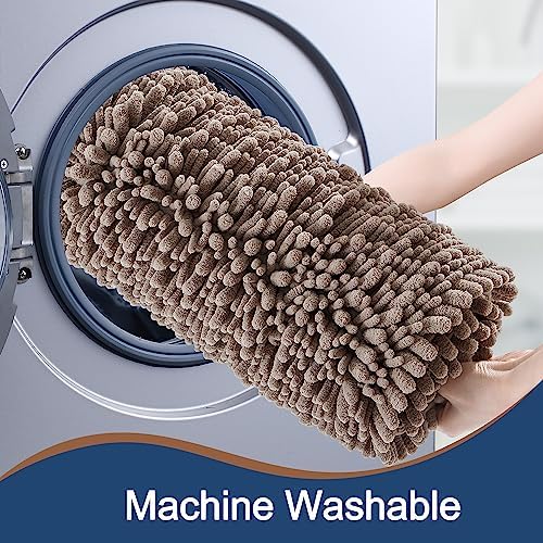 Luxury Polyester Taupe Bathroom Rugs Sets 2 Piece, Thickened Hot Melt Rubber - Image 5