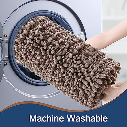 Luxury Polyester Taupe Bathroom Rugs Sets 2 Piece, Thickened Hot Melt Rubber - Image 5