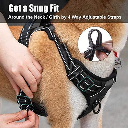 PoyPet No Pull Dog Harness Medium, Reflective Vest - Image 4