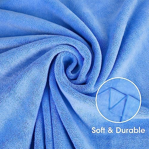 JML Microfiber Bath Towel Set, 6 Pack, Peach/Grey/Blue - Image 4