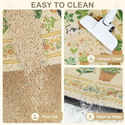 Unicorn Catcher 40"x30" Cat Litter Mat Non-Slip Washable Litter Box Mat - Image 5