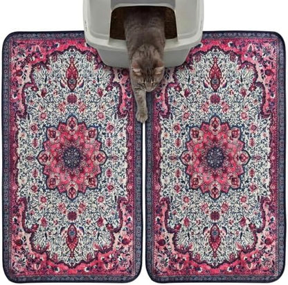 Hompet Cat Litter Mat 2 Pack, 19x30 Machine Washable Trapping Mats by Hompet