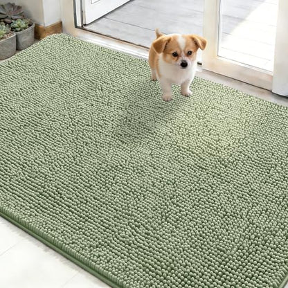 OLANLY Dog Door Mat for Muddy Paws 48x30, Super Absorbent Chenille Mud Mat by OLANLY