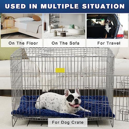 Exsnugy Washable Dog Bed Mat Medium Size Fluffy Pet Crate Pad 36x23 - Image 5