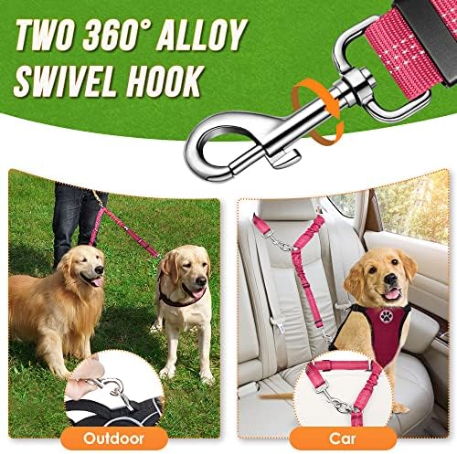 AUTOWT Double Dog Leash, No Tangle 360°Swivel Rotation Reflective Lead - Image 4