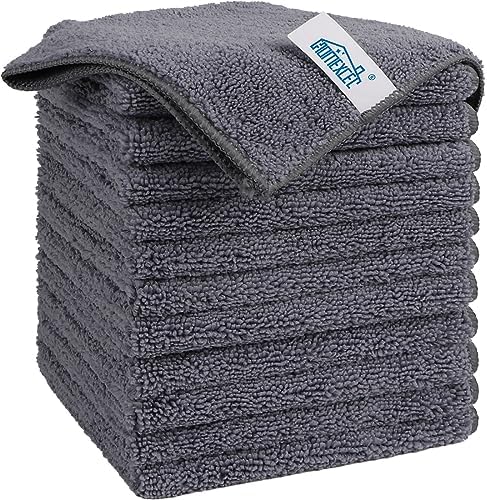 HOMEXCEL Grey Microfiber Cleaning Cloth, Microfiber Towels by HOMEXCEL