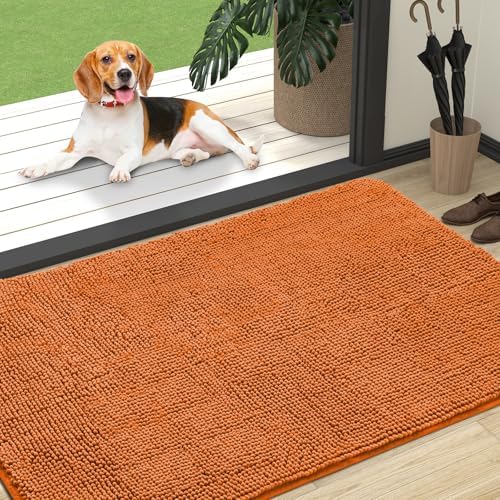 OLANLY Dog Door Mat for Muddy Paws 47x32, Super Absorbent Chenille Mud Mat by OLANLY
