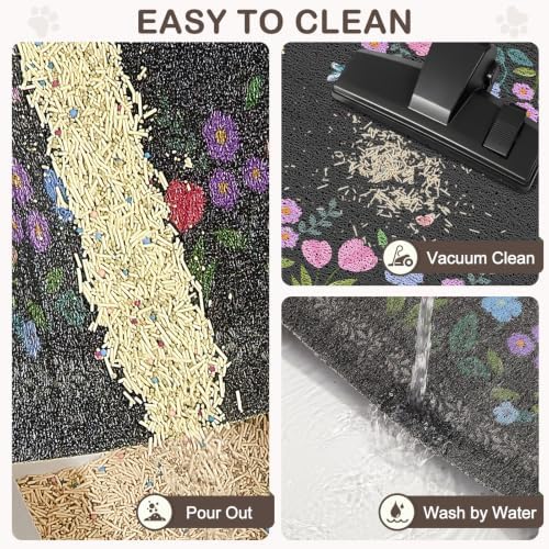 Unicorn Catcher 24"x15" Cat Litter Mat Non-Slip Washable Litter Box Mat - Image 5