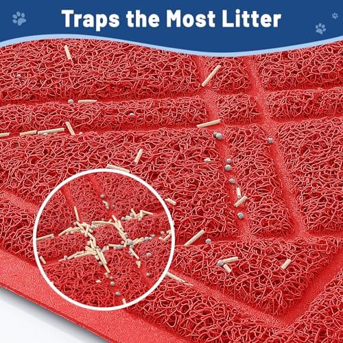 Smiry Cat Litter Box Mat 30x17, Non-Slip Water Resistant Litter Trapping Mat - Image 2