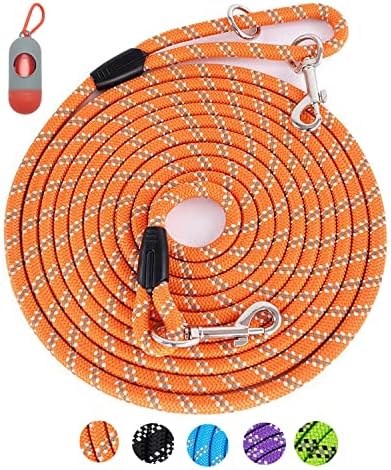 100FT Extra Long Dog Leash for Dog Training, Reflective Threads Check Cord Dog by Lanwandeng