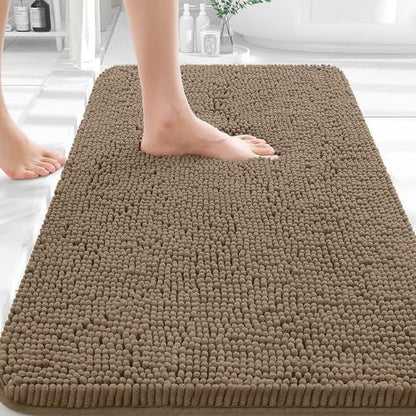 OLANLY Small Bathroom Rugs 30x18, Extra Soft Absorbent Chenille Bath Rugs by OLANLY