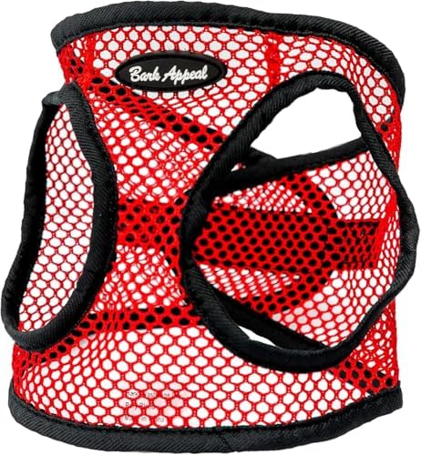 Bark Appeal Red Netted Step-in Dog Harness by BarkAppeal