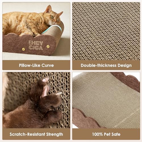 EHEYCIGA 26" Large Cardboard Cat Scratcher Bed - Image 2