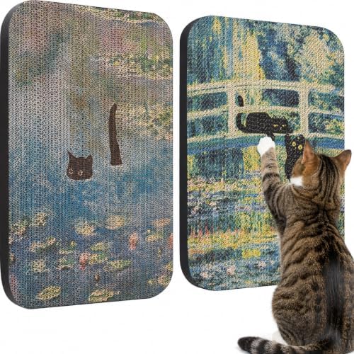 2 Pack Cat Wall Scratcher, Art Cat Scratching Board by LESISSMER