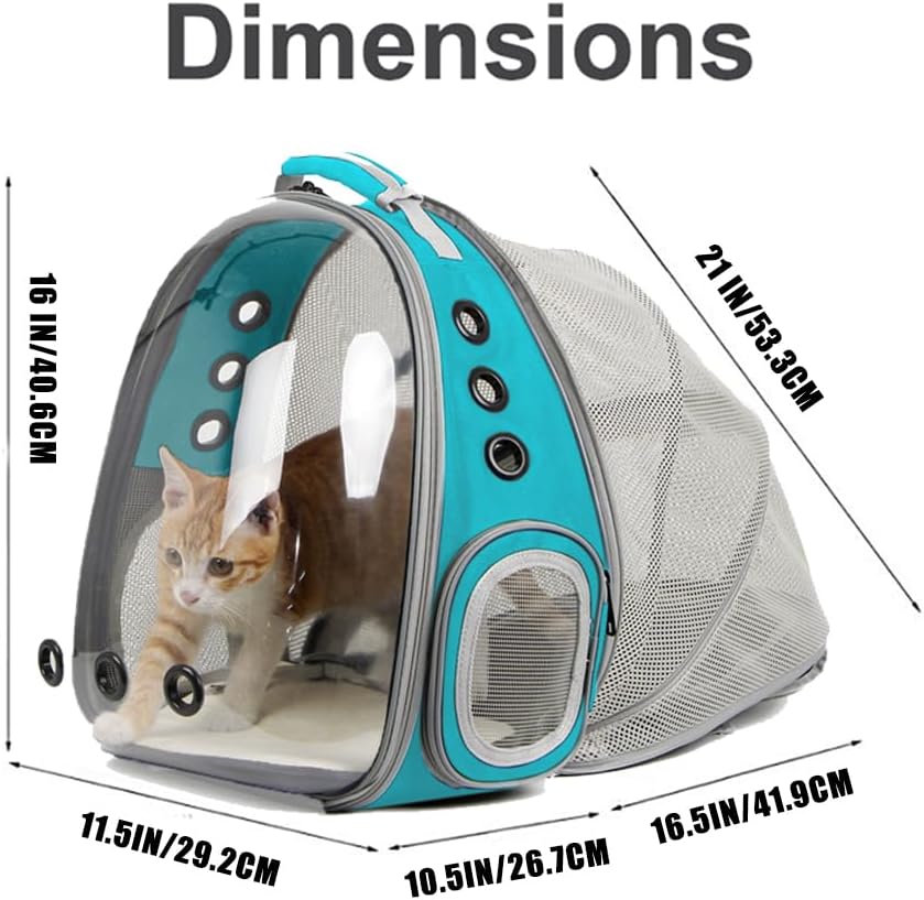 Cat Travel Backpack with Fan, Fit up to 12 lbs, Space Capsule Astronaut Clear - Image 2