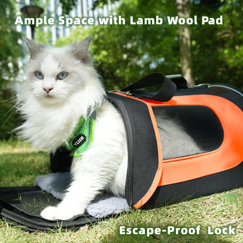 YUNIQUE Cat Carrier Soft for Pets Up to 15 Lbs, Airline Approved Collapsible - Image 6