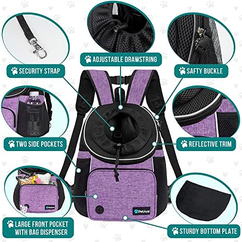 PetAmi Adjustable Cat & Dog Chest Carrier Backpack, Ventilated - Image 4