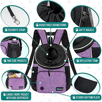 PetAmi Adjustable Cat & Dog Chest Carrier Backpack, Ventilated - Image 4