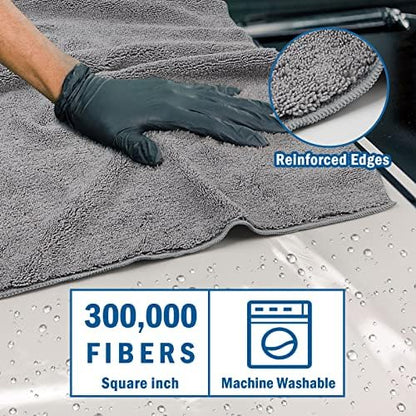 HOMEXCEL Professional Large Microfiber Car Drying Towels 2 Pack, Lint Free - Image 2