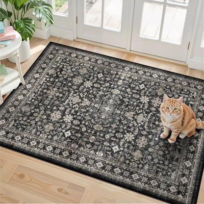 Grey Washable 2x3 Entry Rug, Small Rugs - Image 2