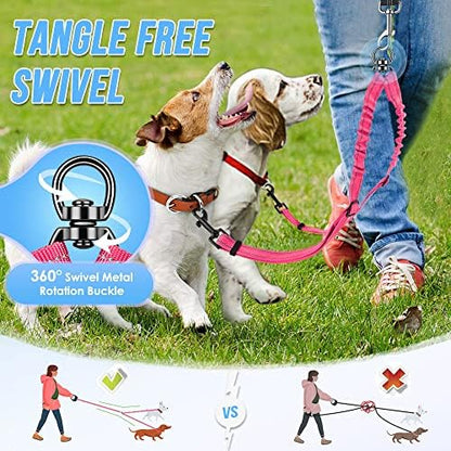 AUTOWT Double Dog Leash, No Tangle 360°Swivel Rotation Reflective Lead - Image 6