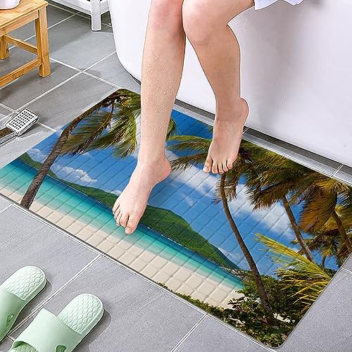 Palm Leaf Bathtub Mat Non Slip15x27in Bath Mat - Image 2