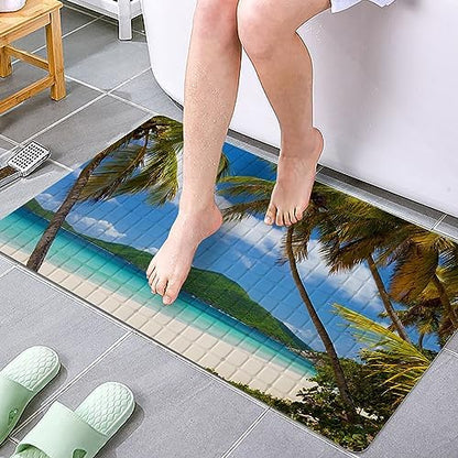 Palm Leaf Bathtub Mat Non Slip15x27in Bath Mat - Image 2