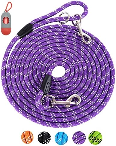 100FT Extra Long Leashes for Dog Training, Reflective Threads Check Cord Recall by Lanwandeng