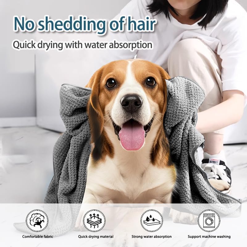 NVNAN Microfiber Dog Towel for Drying Dogs, 40 x 24 Inch Super Absorbent Pet - Image 2