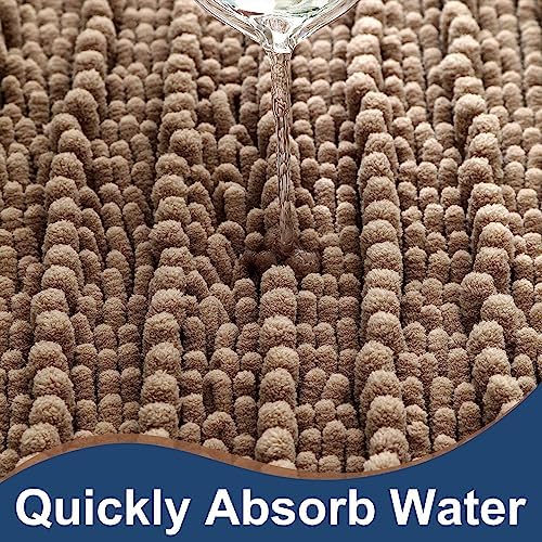 Luxury Polyester Taupe Bathroom Rugs Sets 2 Piece, Thickened Hot Melt Rubber - Image 4