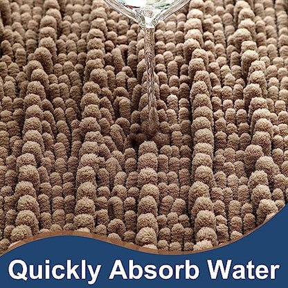 Luxury Polyester Taupe Bathroom Rugs Sets 2 Piece, Thickened Hot Melt Rubber - Image 4