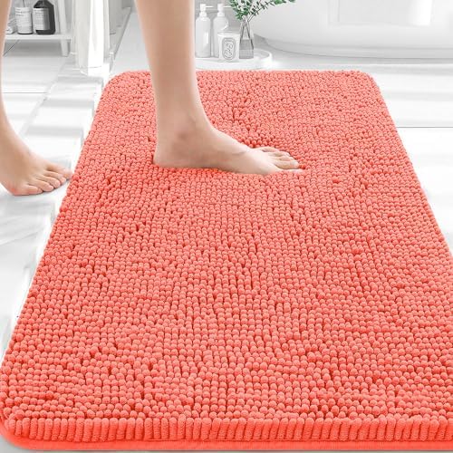OLANLY Bathroom Rugs 36x24, Extra Soft Absorbent Chenille Bath Rugs by OLANLY