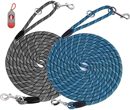 2 Pack Long Dog Leash for Training - 15FT/30FT/50FT by Lanwandeng