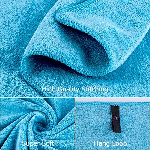 JML Microfiber Bath Towels Set, 6 Pack, Sky Blue - Image 3