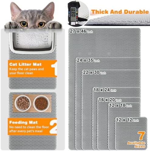Cat Litter Mat 22"x30", Double Layer EVA litterbox Mat - Image 2