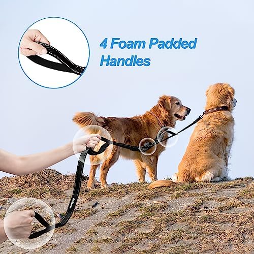 PetBonus Double Dog Leash, No Tangle Dual Leash, Reflective Walking Training - Image 5
