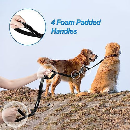 PetBonus Double Dog Leash, No Tangle Dual Leash, Reflective Walking Training - Image 5