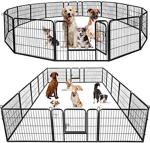 BestPet | Dog Playpen | 24", 16 Panels | Heavy Duty Metal Pet Exercise Pen by BestPet