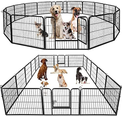 BestPet | Dog Playpen | 24", 16 Panels | Heavy Duty Metal Pet Exercise Pen by BestPet