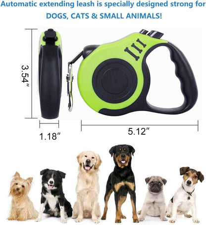Retractable Green Dog Leash for Medium & Small Dogs & Cats - Image 2